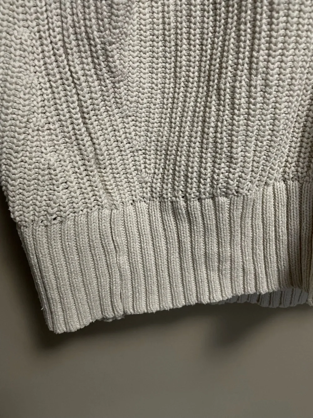 American Eagle Outfitters Cream Ribbed Oversized Crewneck Sweater Women’s Medium - Picture 5 of 8